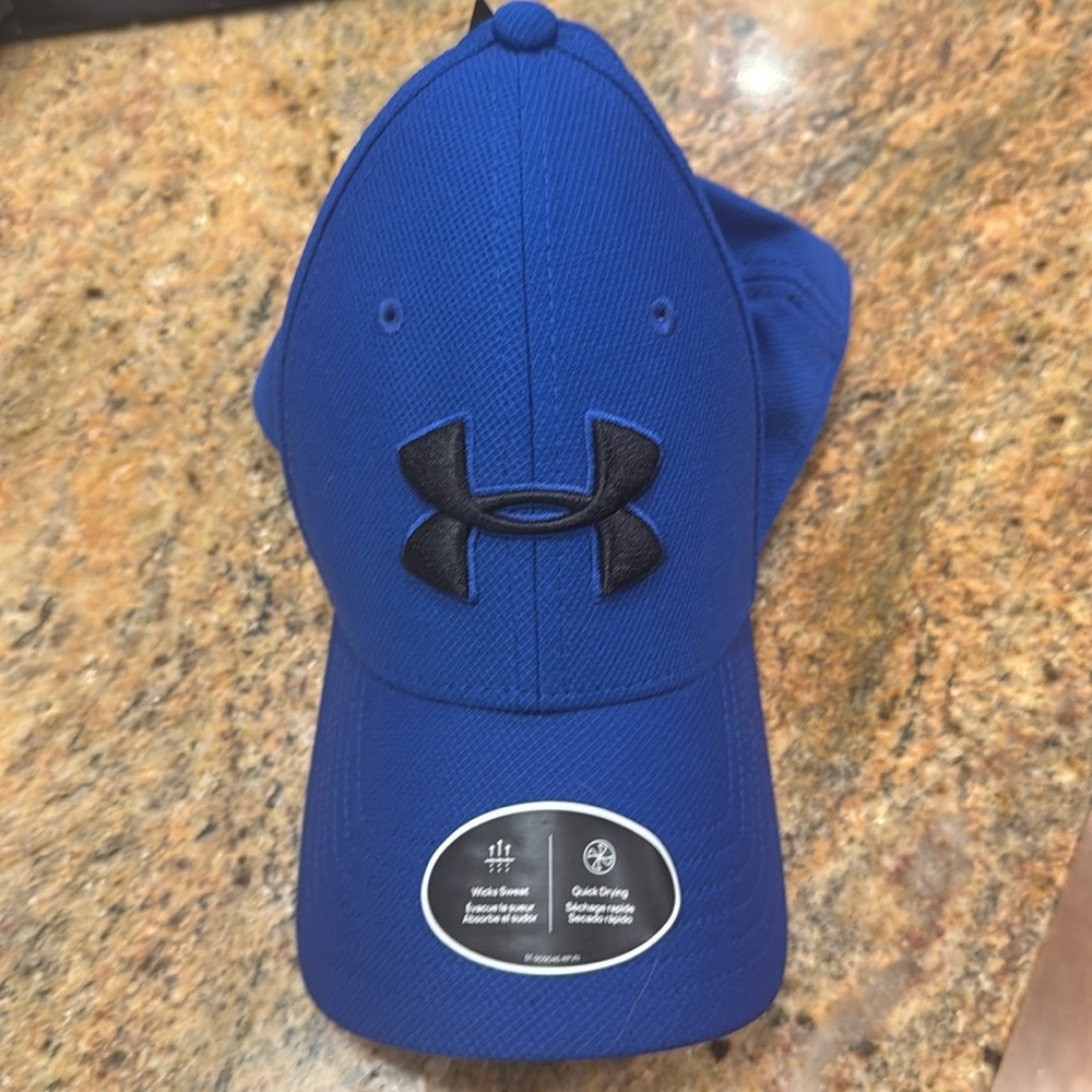 NWT Under Armor ball cap dark royal blue with black embroidered logo.